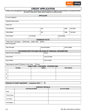 Credit Application Form