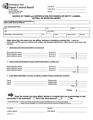 Source of Funds Certification Form