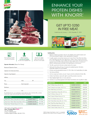 Knorr Free Meat Rebate Form