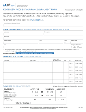 Kids Plus Accident Insurance Enrollment Form