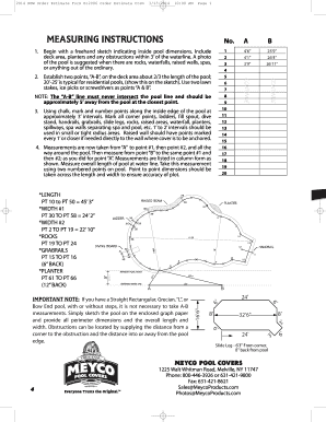 Meyco Pool Cover Order Estimate Form