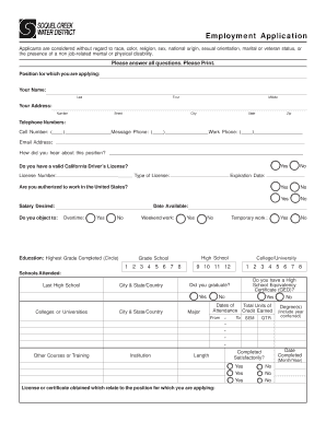 Employment Application Form