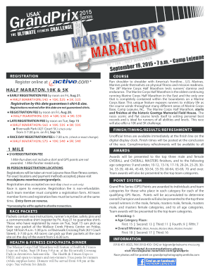 Marine Corps Half Marathon Registration Form