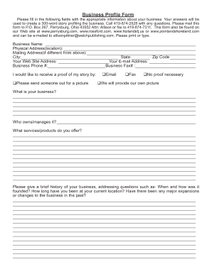 Business Profile Form
