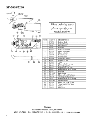 Sunroc Parts Order Form