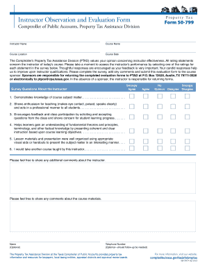 Instructor Observation and Evaluation Form