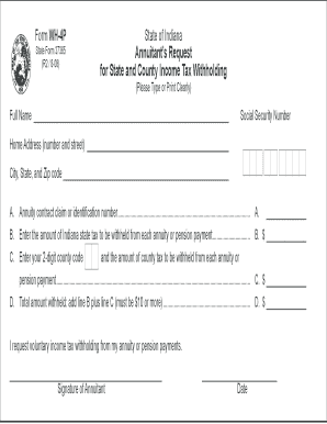 Indiana State and County Income Tax Withholding Form