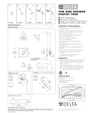 Tub and Shower Faucet Trim Specification