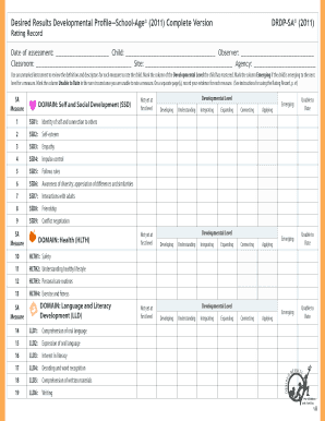 DRDP-SA School Age Developmental Profile