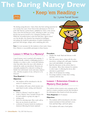 Nancy Drew Mystery Lesson Plan