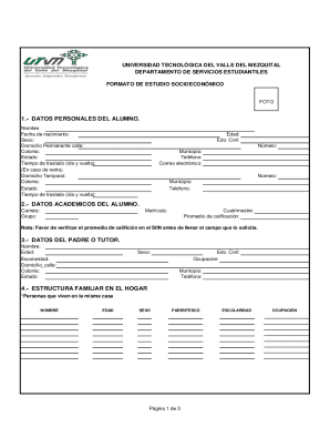 Formato de Estudio Socioeconómico