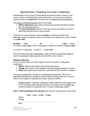 Stoichiometry Worksheet