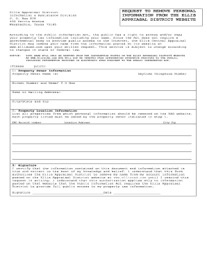 Texas Property Owner Name Removal Request