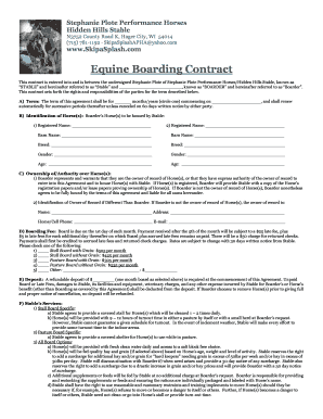 Equine Boarding Contract