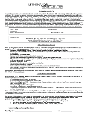 Medicare Authorization and Assignment Form