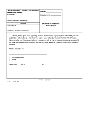 Motion to Release Execution
