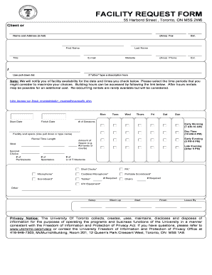Facility Request Form