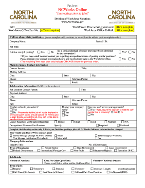 NCWorks Online Job Posting Form
