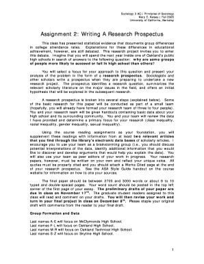 Research prospectus example
