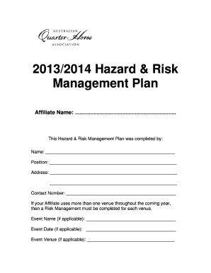 Hazard & Risk Management Plan