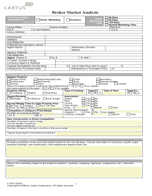 Broker Market Analysis Form