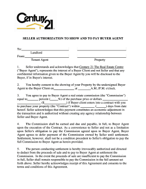 Seller Authorization to Show and Pay Buyer Agent