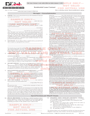 Texas Residential Lease Contract