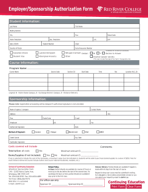 Employer Sponsorship Authorization Form