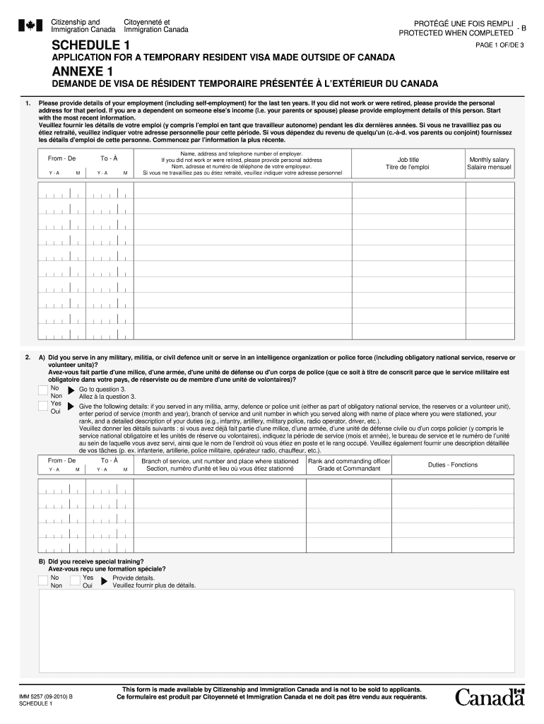 Imm 5257 Annexe 1: Fill Out & Sign Online | Dochub