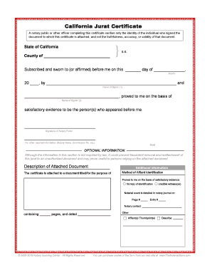 California Notary Jurat Form