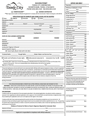 Utah Building Permit Application