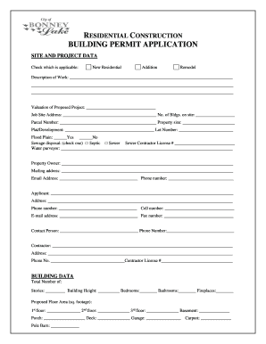 Residential Construction Building Permit Application