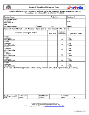 Section 3 Workforce Utilization Form