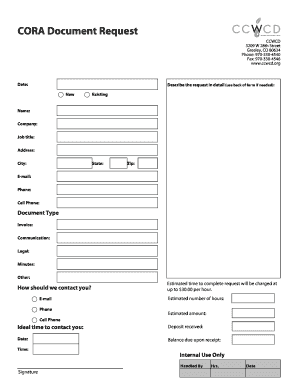 CORA Document Request - ccwcd
