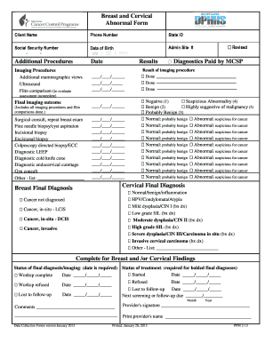 Breast and Cervical Abnormal Form