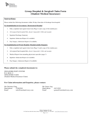 Group Hospital & Surgical Claim Form