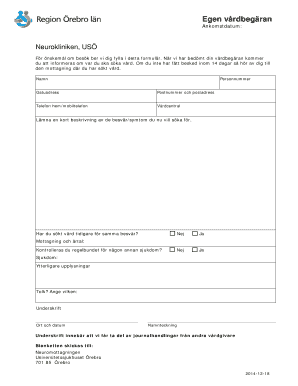 Neurology Care Request Form