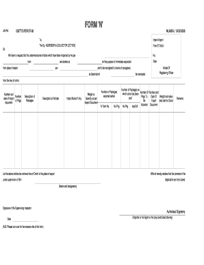 Octroi Exemption Application