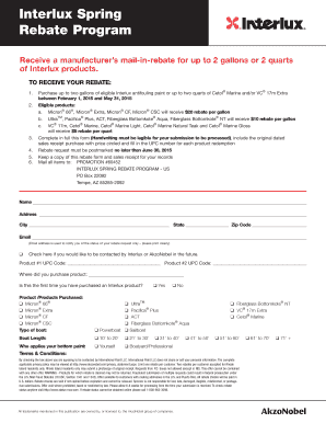 Interlux Spring Rebate Program Form