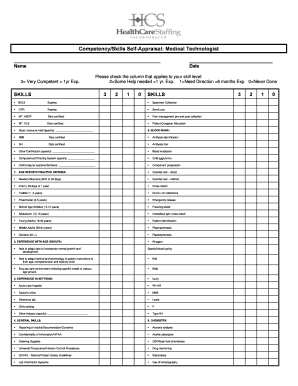 Competency Skills Self-Appraisal Form