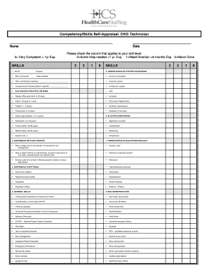 Competency Skills Self-Appraisal EKG Technician