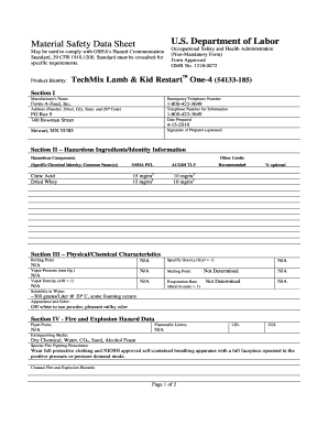 Material Safety Data Sheet