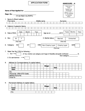 NHPC Application Form