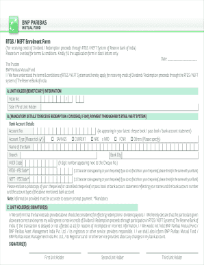 RTGS/NEFT Enrolment Form