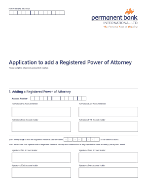 Application to Add Registered Power of Attorney