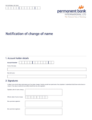 Notification of Change of Name