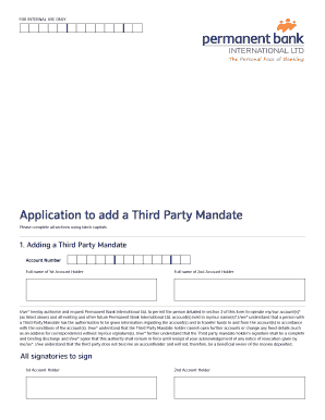 Third Party Mandate Application