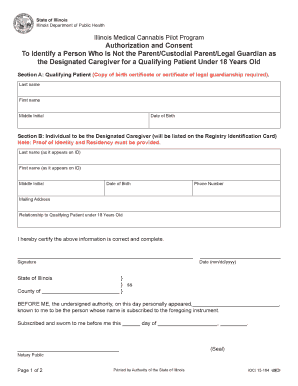 Illinois Medical Cannabis Caregiver Authorization Form