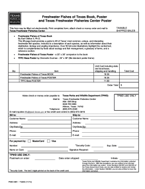 Texas Freshwater Fisheries Order Form
