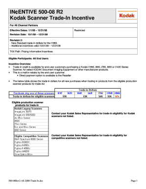 Kodak 2008 Trade-In Incentive Form